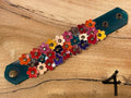 Bracelet - leather with flowers