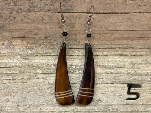 Earrings - bone carved batik