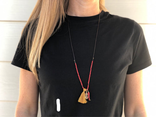 Tassel & gem necklace - MORE COLORS