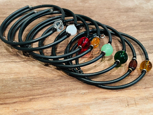 Bracelet - rubber w/ round beads