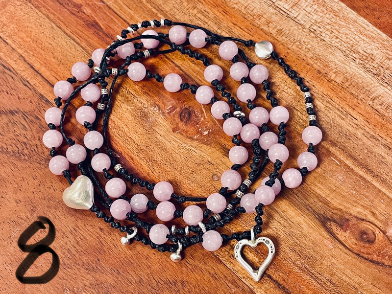 Necklace - stones w/ silver beads - MORE COLORS
