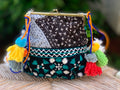 Pouch purse with kiss clasp- MORE COLORS