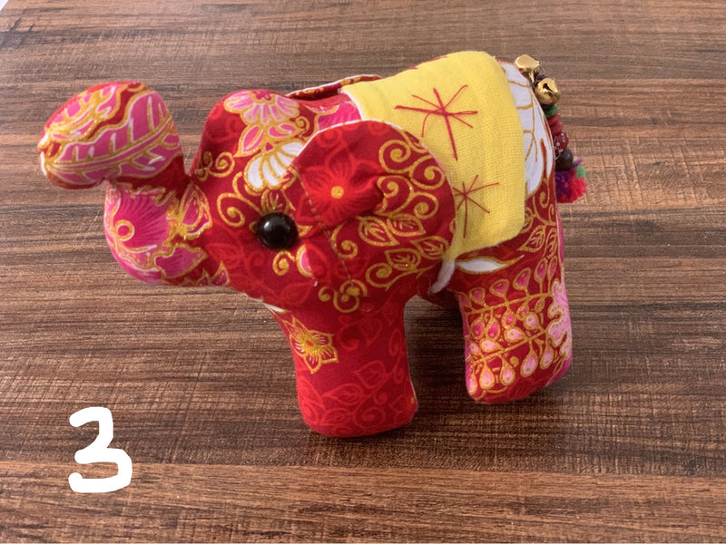 Stuffed elephant - floral LG