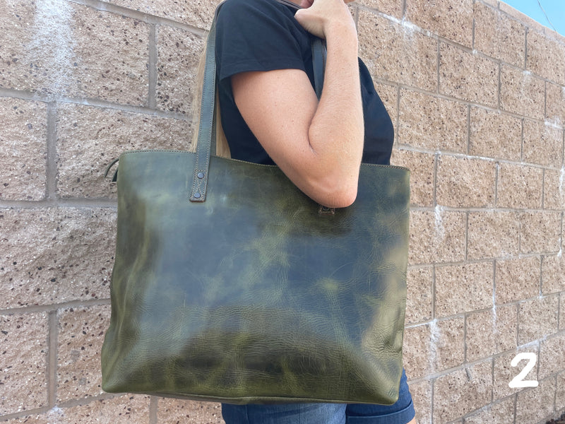 Leather tote - zip