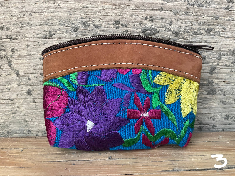 Coin Purse - Embroidered Flower