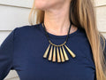 Necklace - Brass Fringe Cones