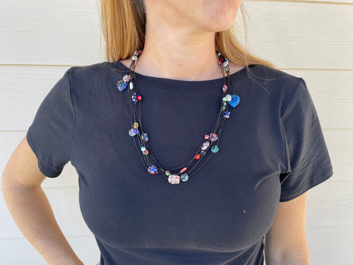 Necklace - Glass Bead Multi Strand