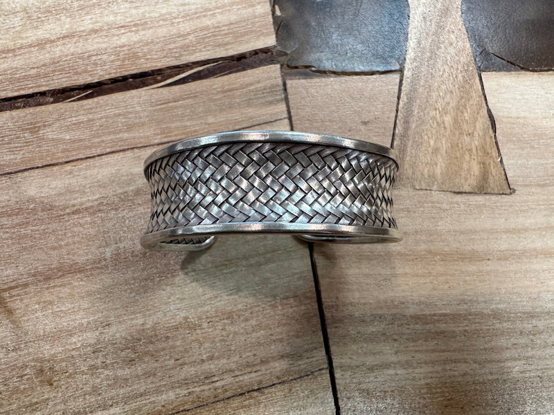 Bracelet Woven Thai Silver Cuff - E