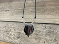 Necklace - fringe cord Long & Narrow SILVER