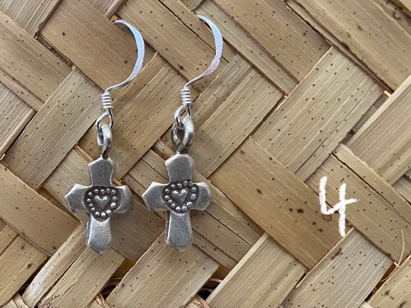 Earrings - silver dangle med