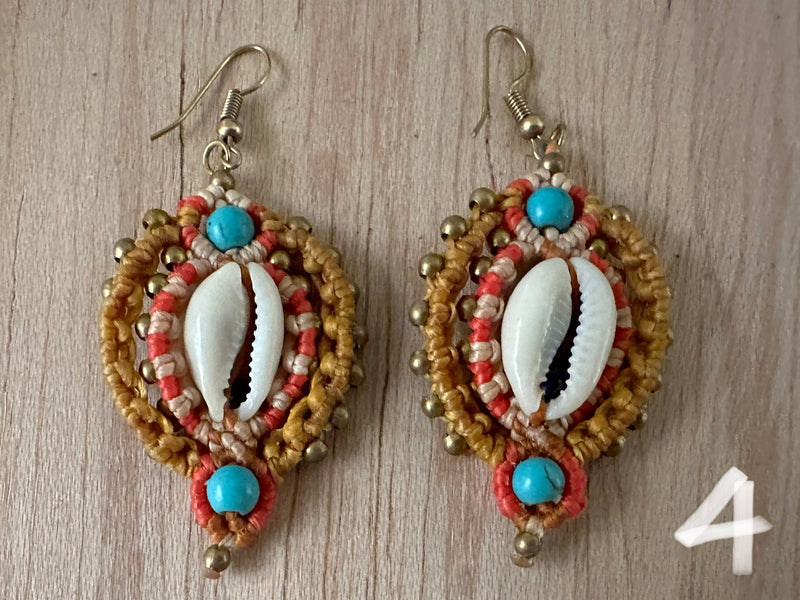 Earrings -  cotton cowry