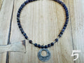 Necklace - 18" Stone & silver 8mm