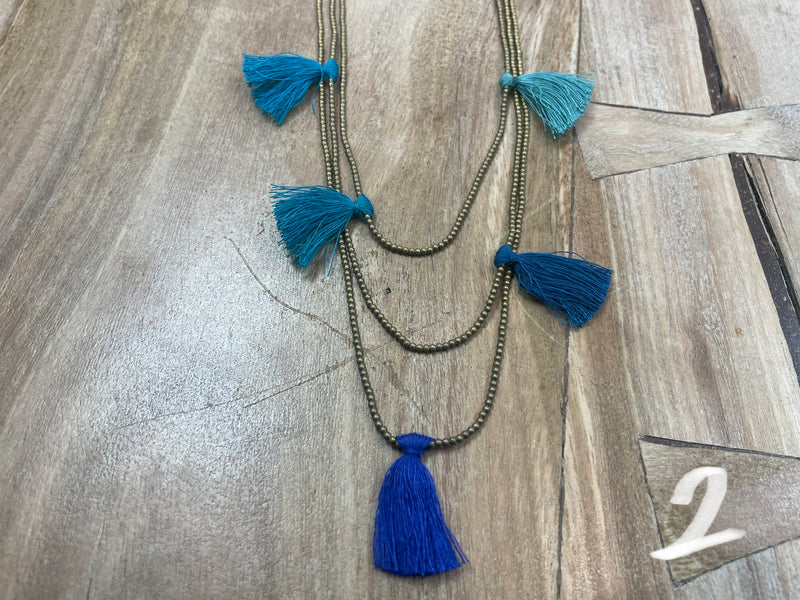 Necklace - 3 row tassel