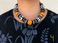 Necklace - bone & amber - TWO COLORS