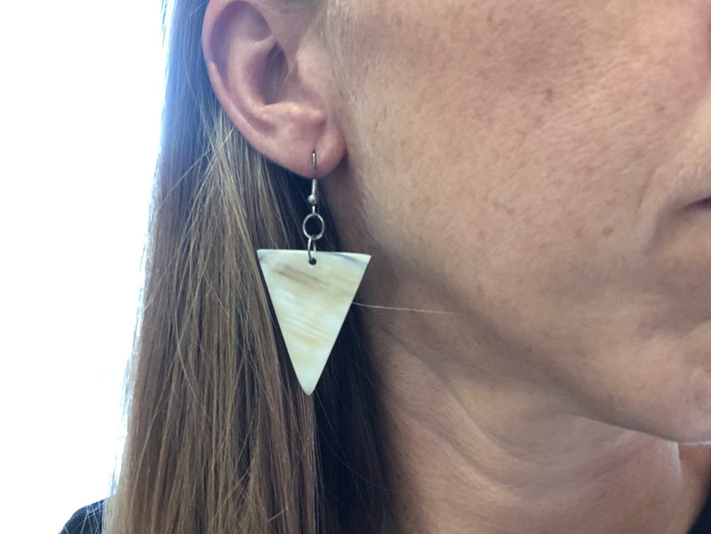 Triangle horn earrings