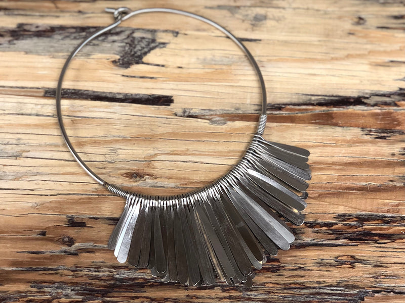 Choker - Silver Fringe