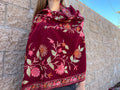 Embroidered flower shawl deluxe