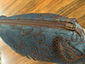 Cosmetic bag LG denim embroidered