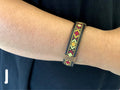 Leather with ribbon bracelet