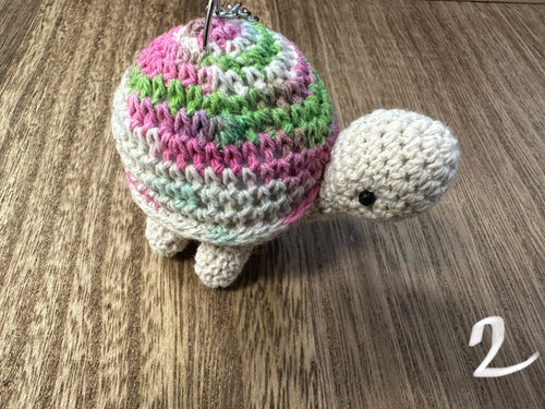 Crochet turtle keychain