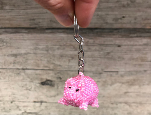 Keychain - Beaded Pig