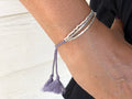 Bracelet - 98% silver beads w/cotton