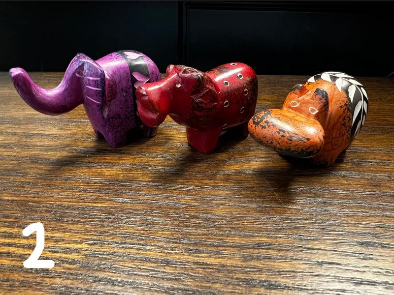Soapstone animals - set of 3- Pick your mix