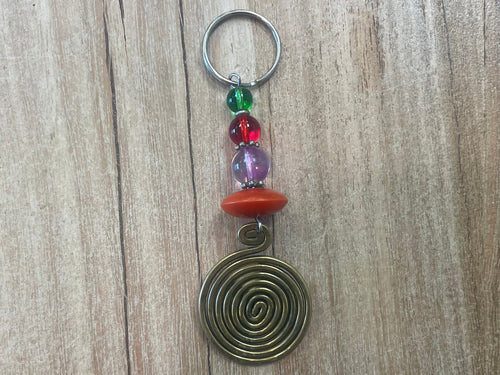 Keychain - wire swirl