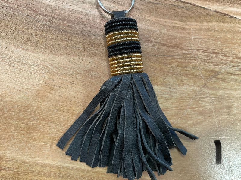 Keyholder - leather bead tassel