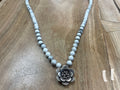 Necklace - Stone & Silver pendant - MORE COLORS