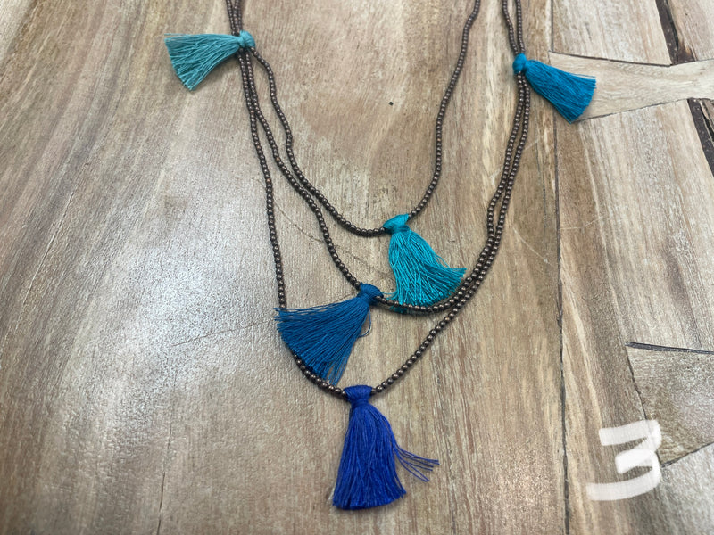 Necklace - 3 row tassel