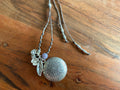 Necklace - wax cotton w/silver circle & charms