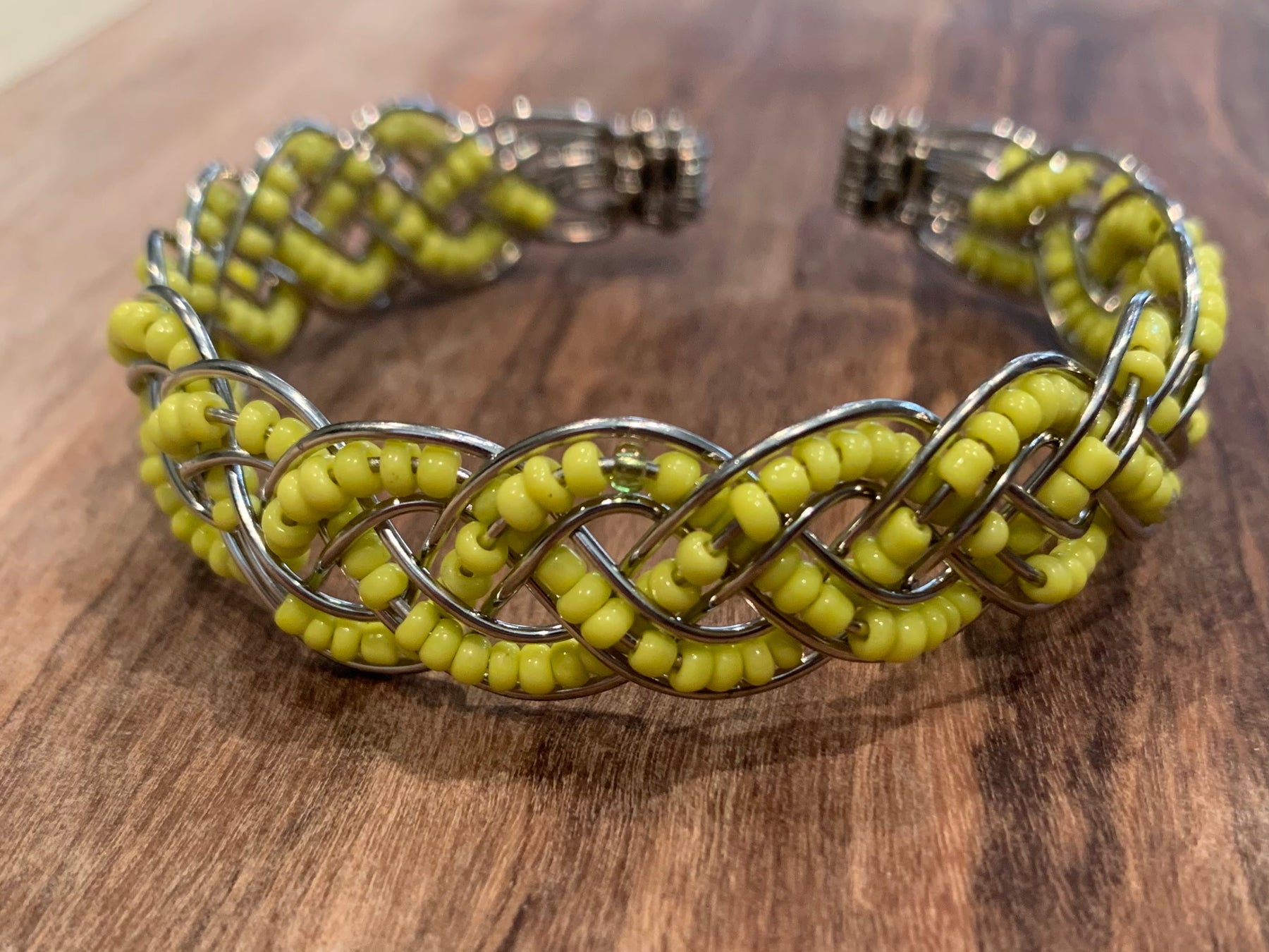 Bracelet - Wire & bead braided cuff – Shop with a Mission