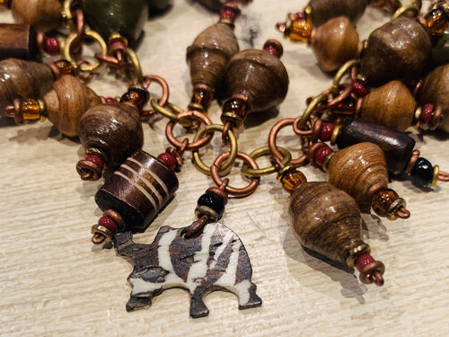 Charm Bracelet - Paper bead and animal
