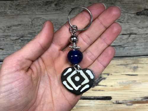 Heart bone keychain