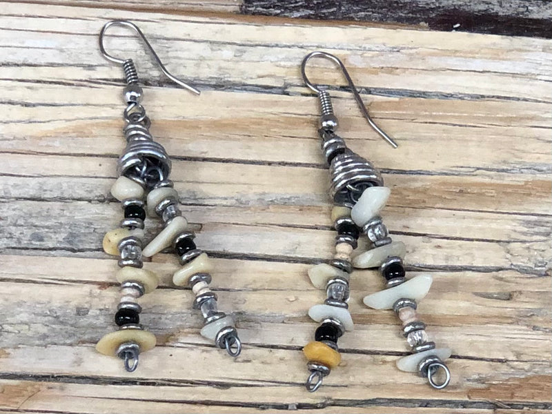 Earrings - stone & wire